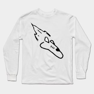 Flying Rocket Ship Doodle Art Long Sleeve T-Shirt